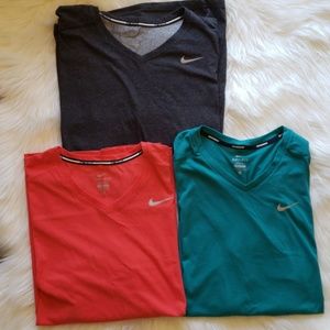 3 Nike dri fit V neck
